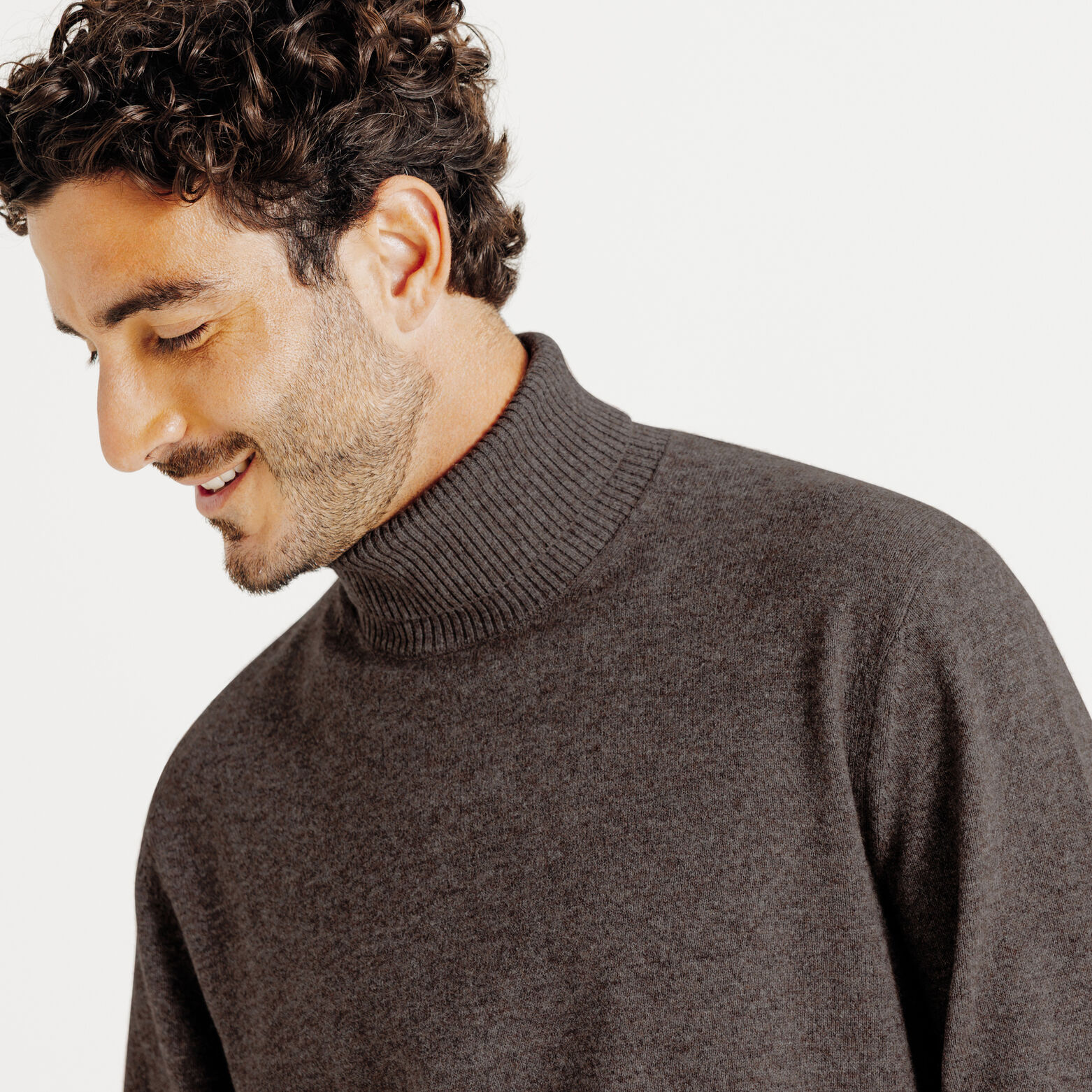 Pull col roul&eacute; m&eacute;rinos cachemire