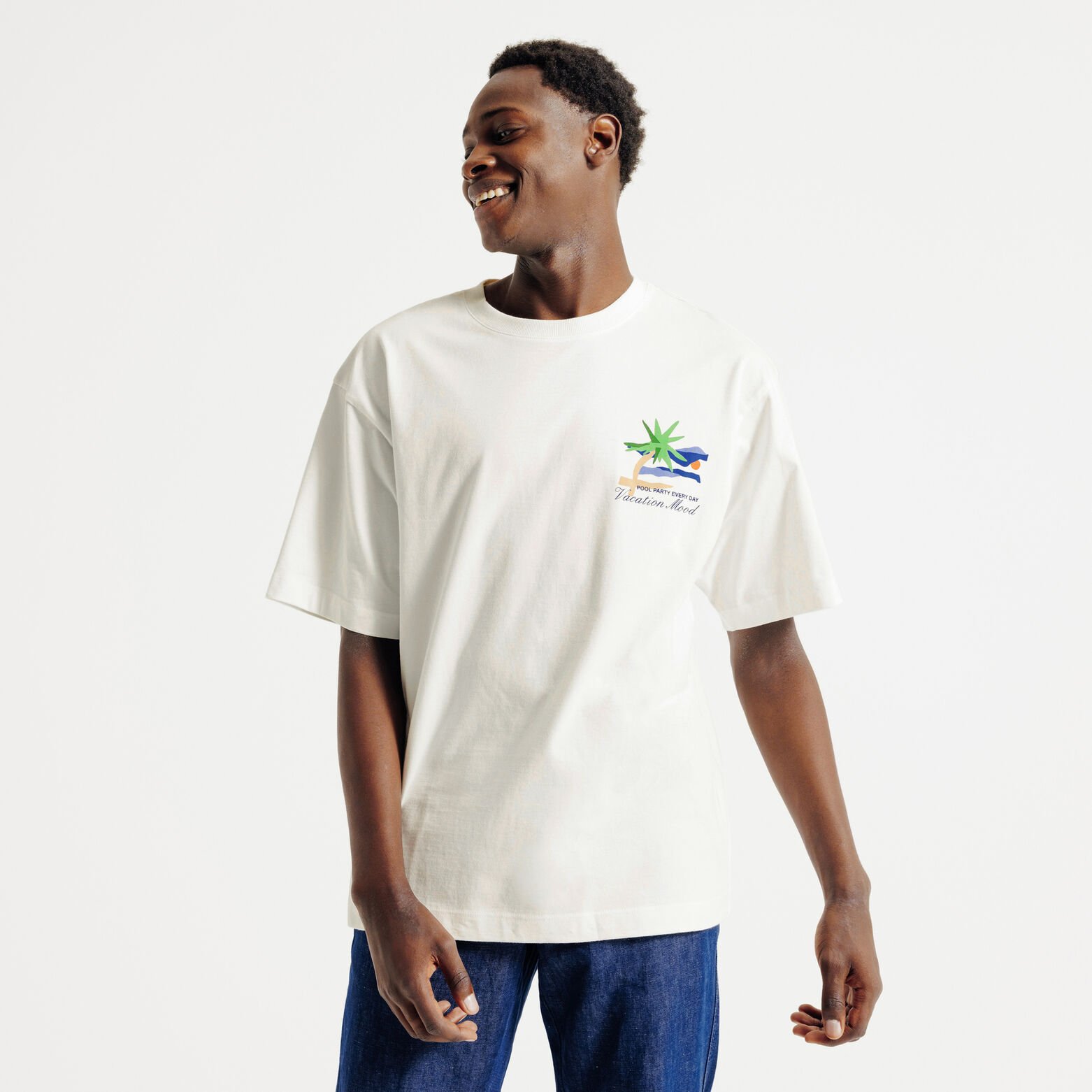 Tee shirt en coton imprim&eacute; devant dos