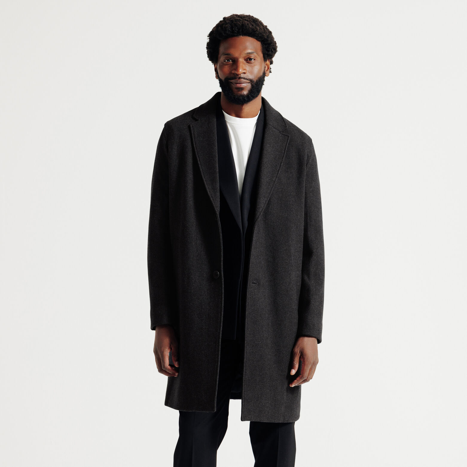 Manteau hiver long col tailleur