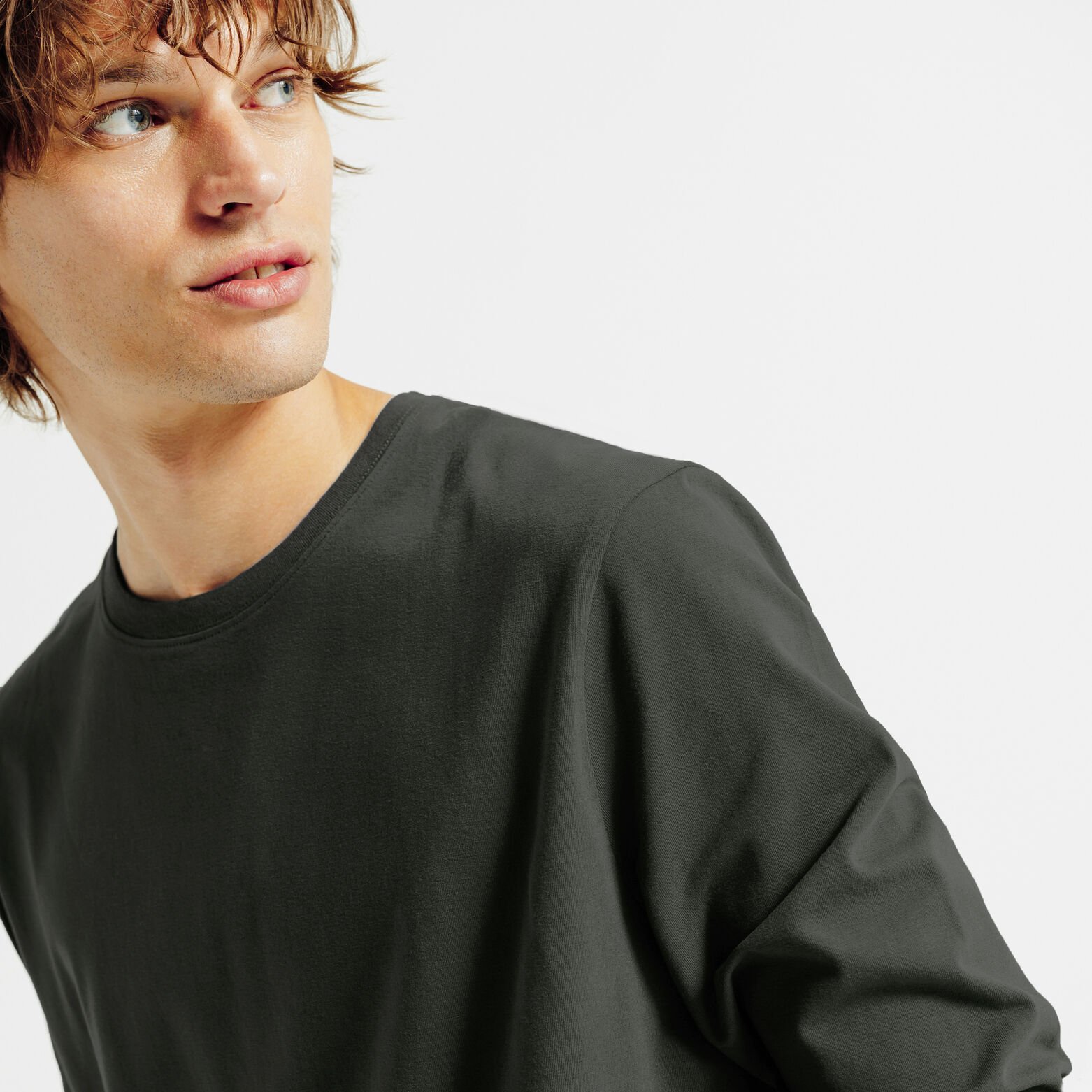 Slim basic T-shirt met ronde hals