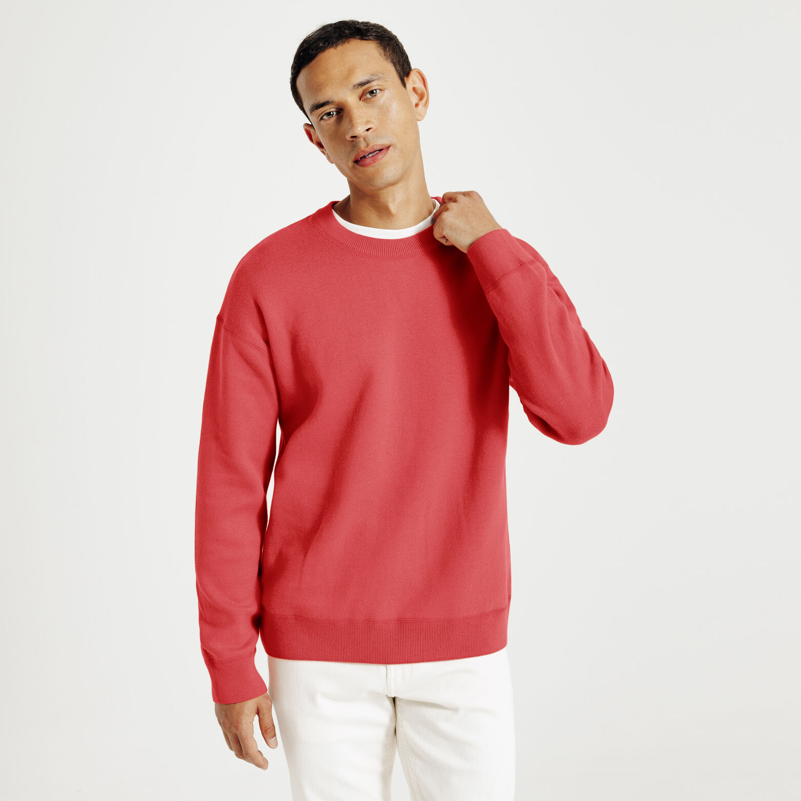 Pull col rond relax tricotage jacquard