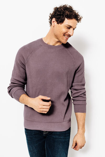 Pull col rond en cote