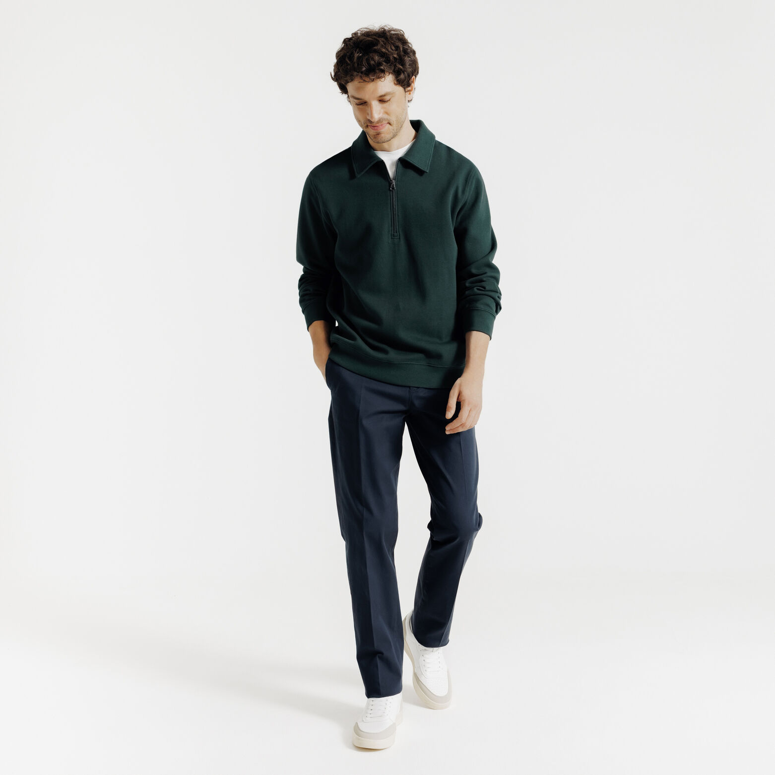 Sweat col polo zipp&eacute;