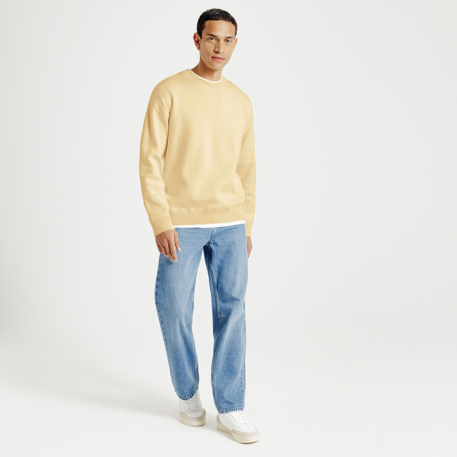 Pull col rond relax tricotage jacquard