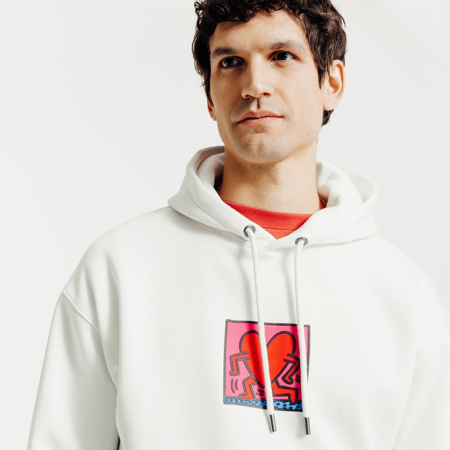 Sweat &agrave; capuche imprim&eacute; licence Keith Haring