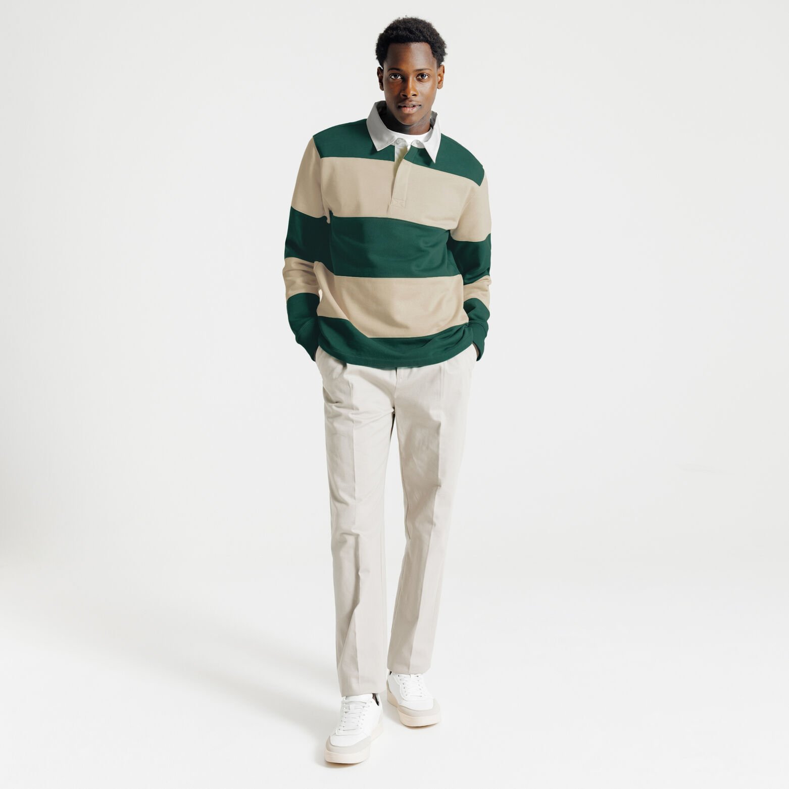 Sweat col polo ray&eacute;