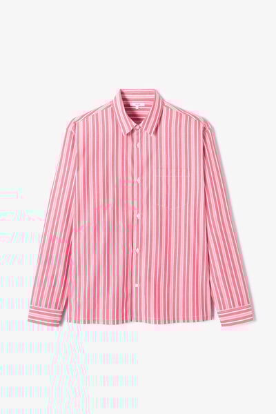 Chemise boxy ray&eacute;e en coton