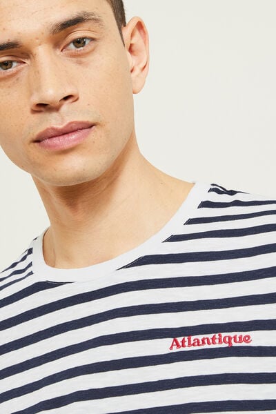 Tee shirt col rond marini&egrave;re brod&eacute;