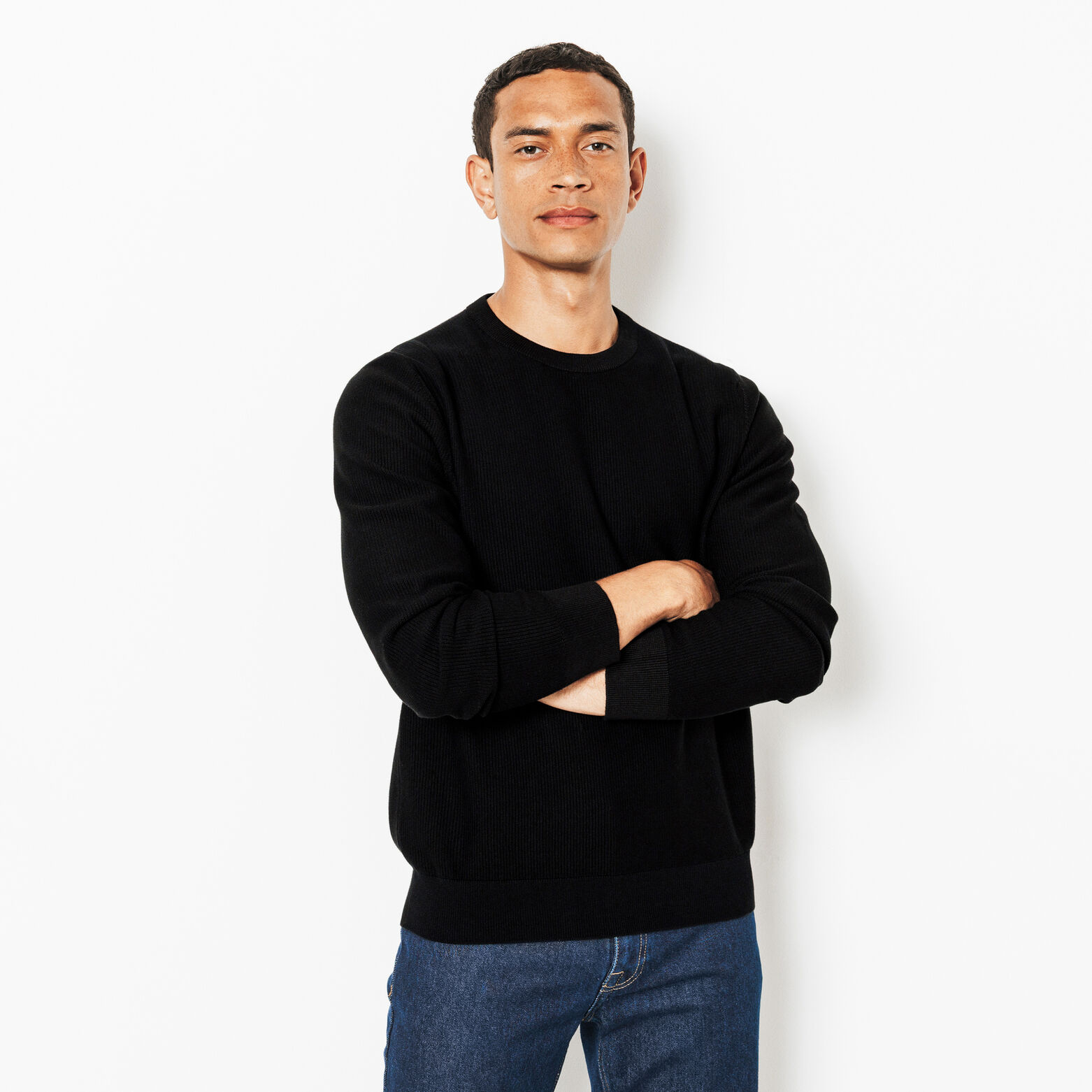 Trui ronde hals in fantasie stekenpatroon