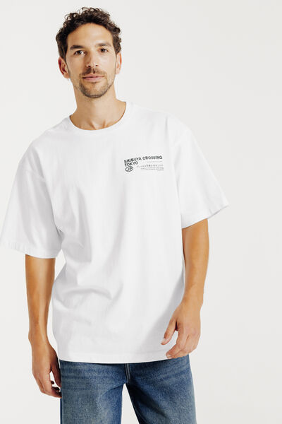 Tee shirt en coton brod&eacute; et imprim&eacute; devant