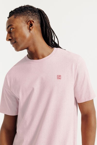 Tee shirt effet microray&eacute; broderie poitrine