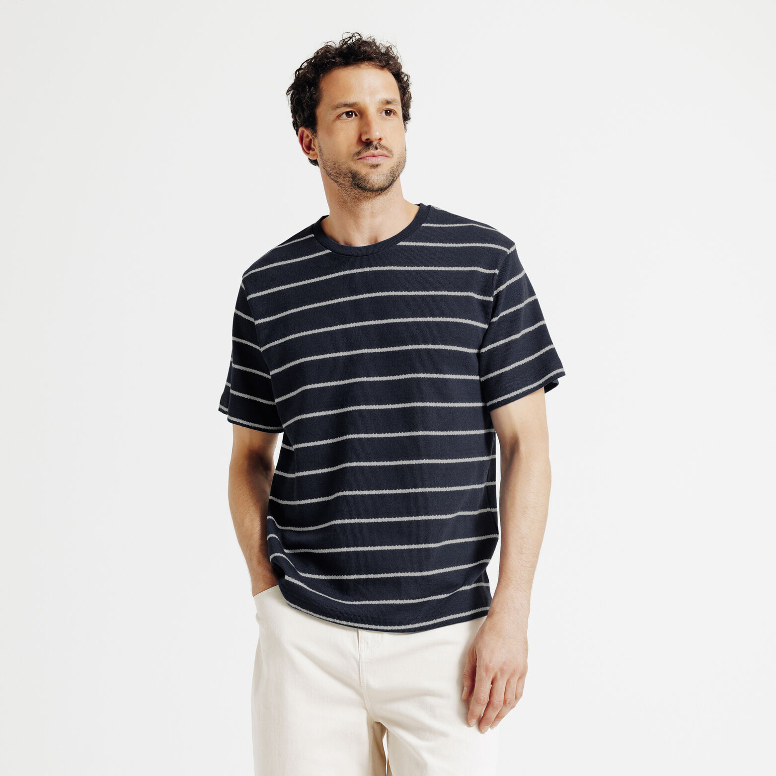 Gestreept t-shirt in tricot