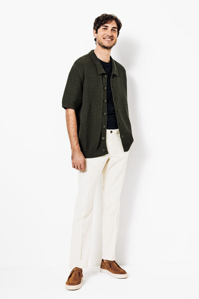 Chemise en maille jeux de points ouverts