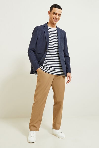 Tee shirt col rond marini&egrave;re brod&eacute;