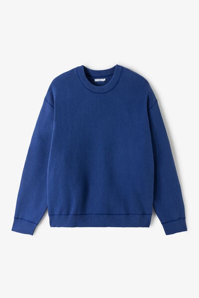 Pull col rond relax tricotage jacquard