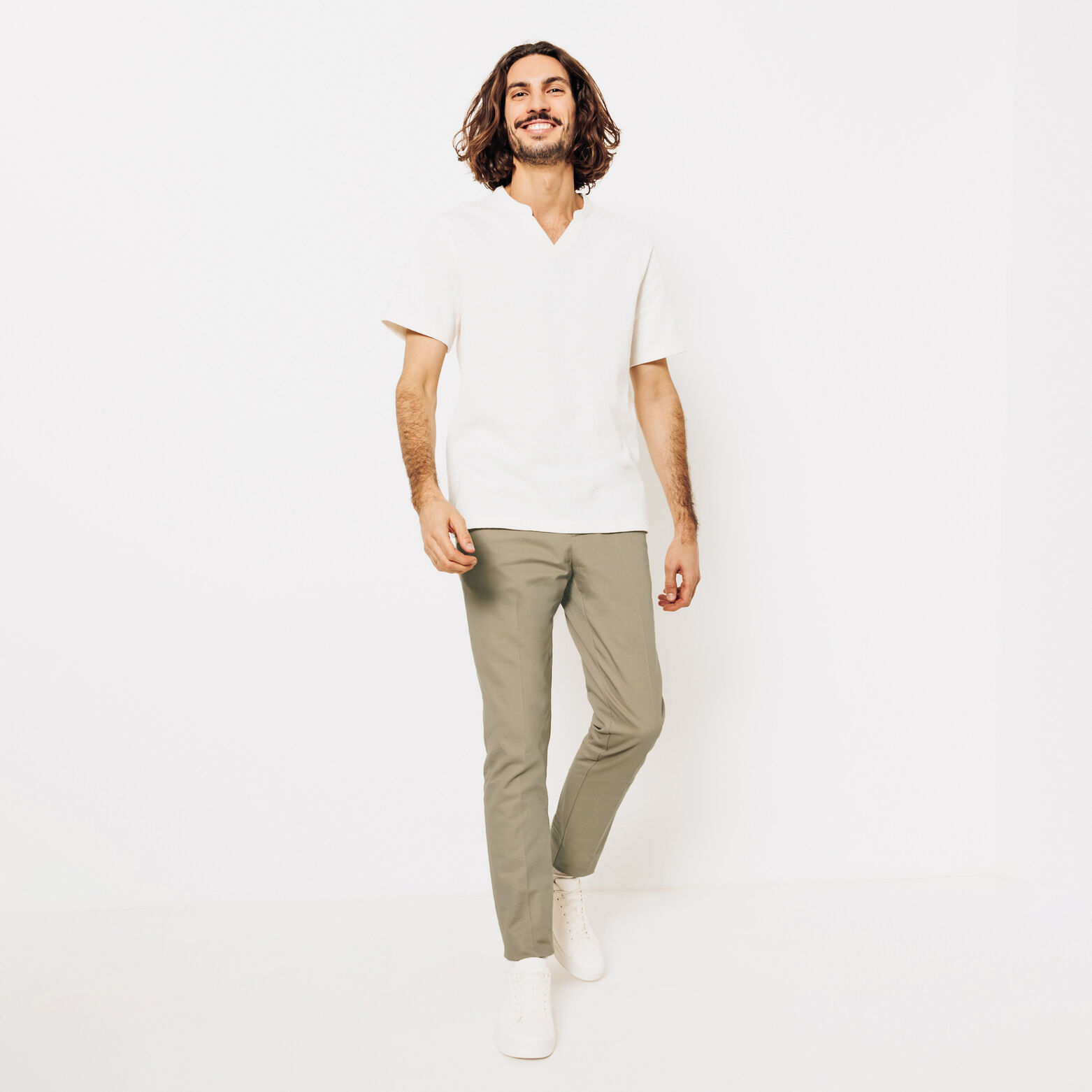 Pantalon tapered twill