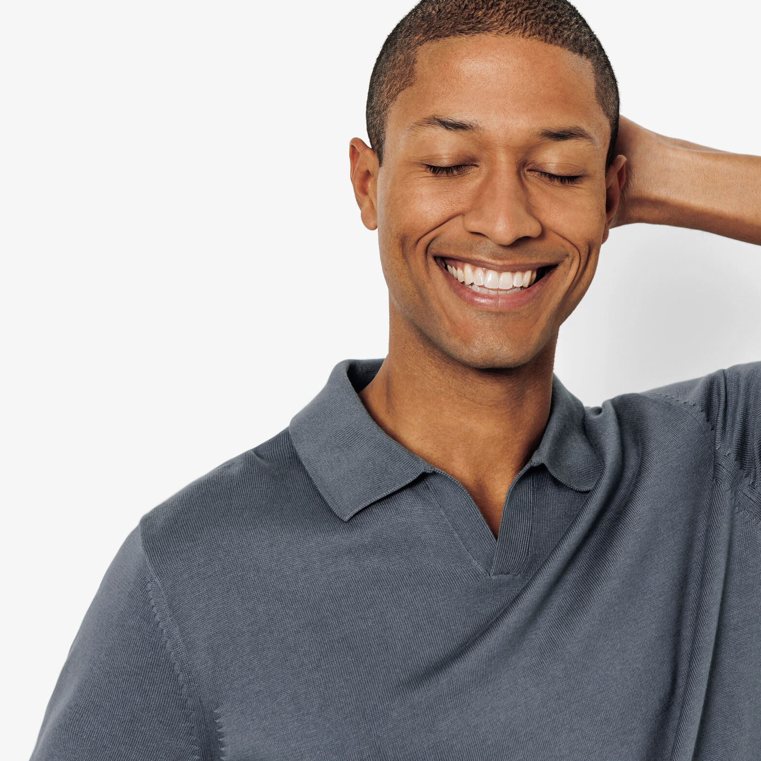 Polo in tricot met jersey resortkraag