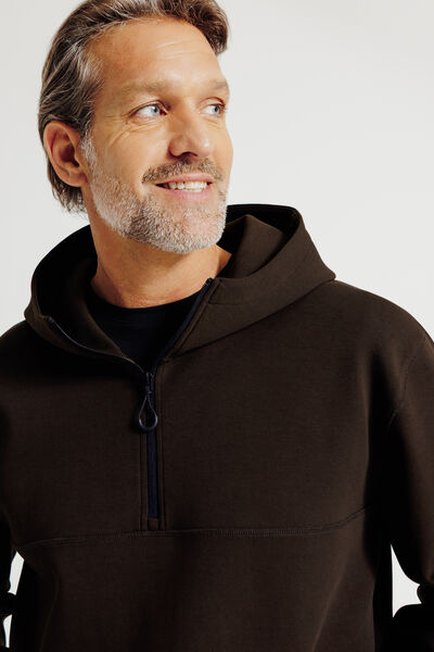 Sweat &agrave; capuche zipp&eacute; cordons