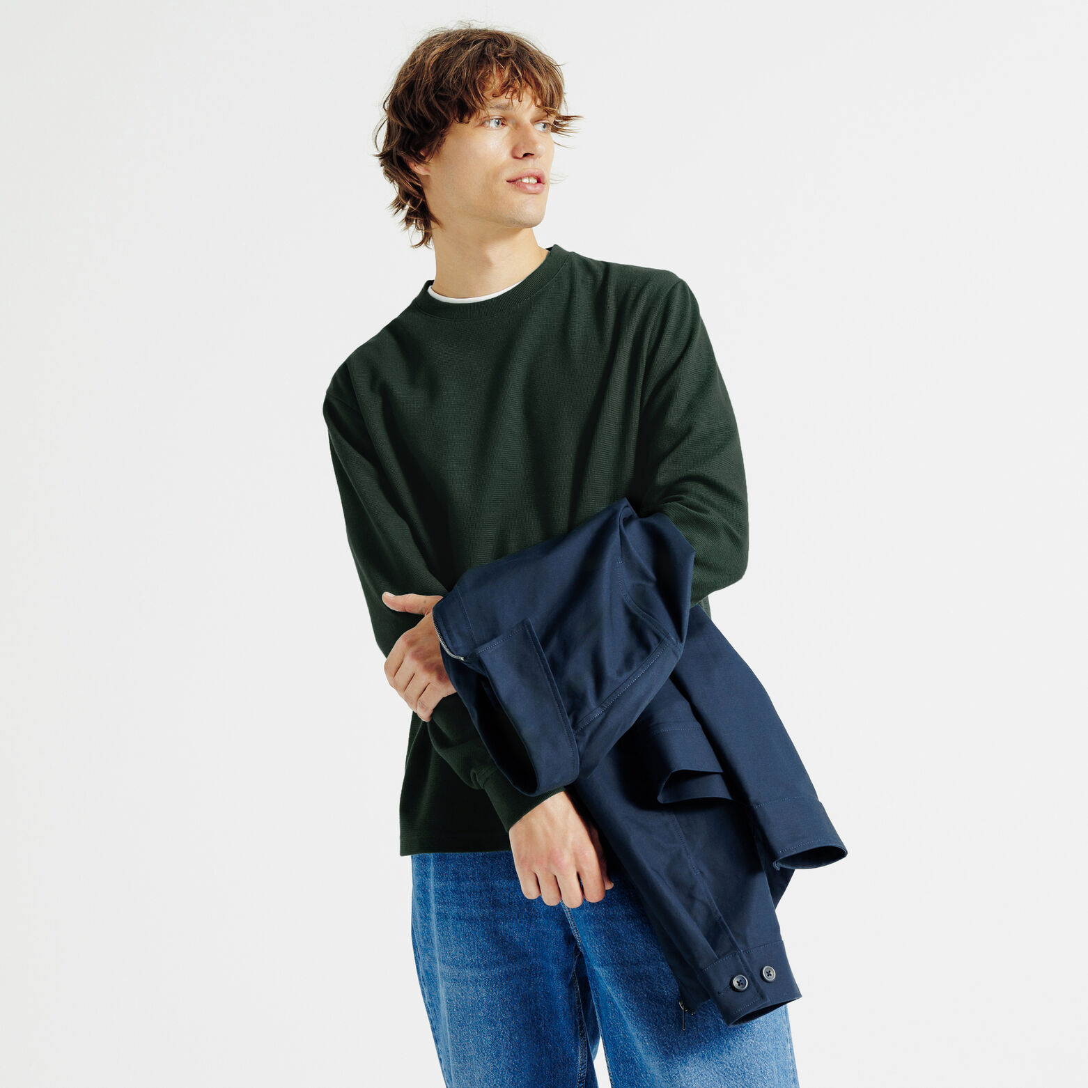 Tee shirt manches longues mati&egrave;re reli&eacute;f&eacute;e