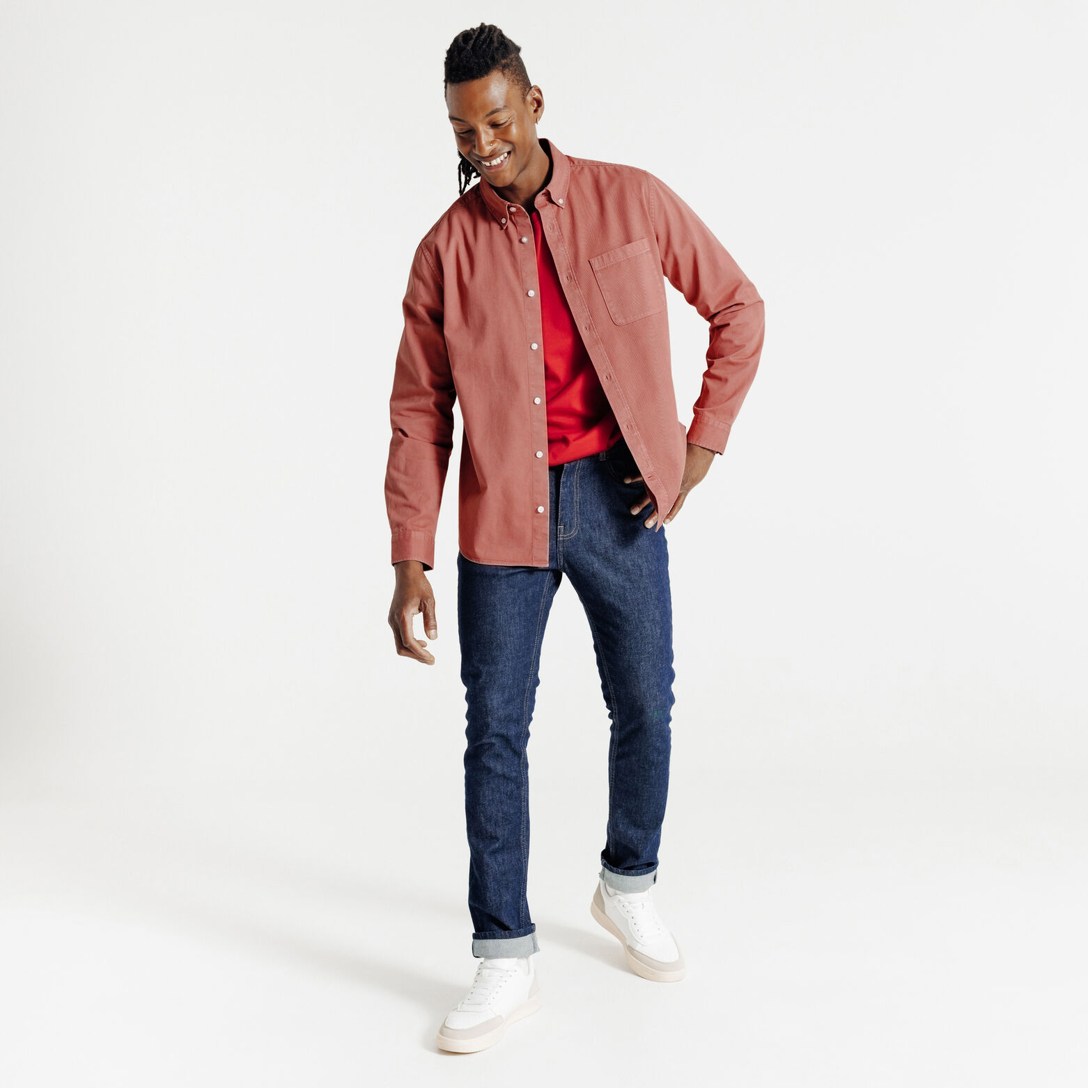 Chemise en coton unie