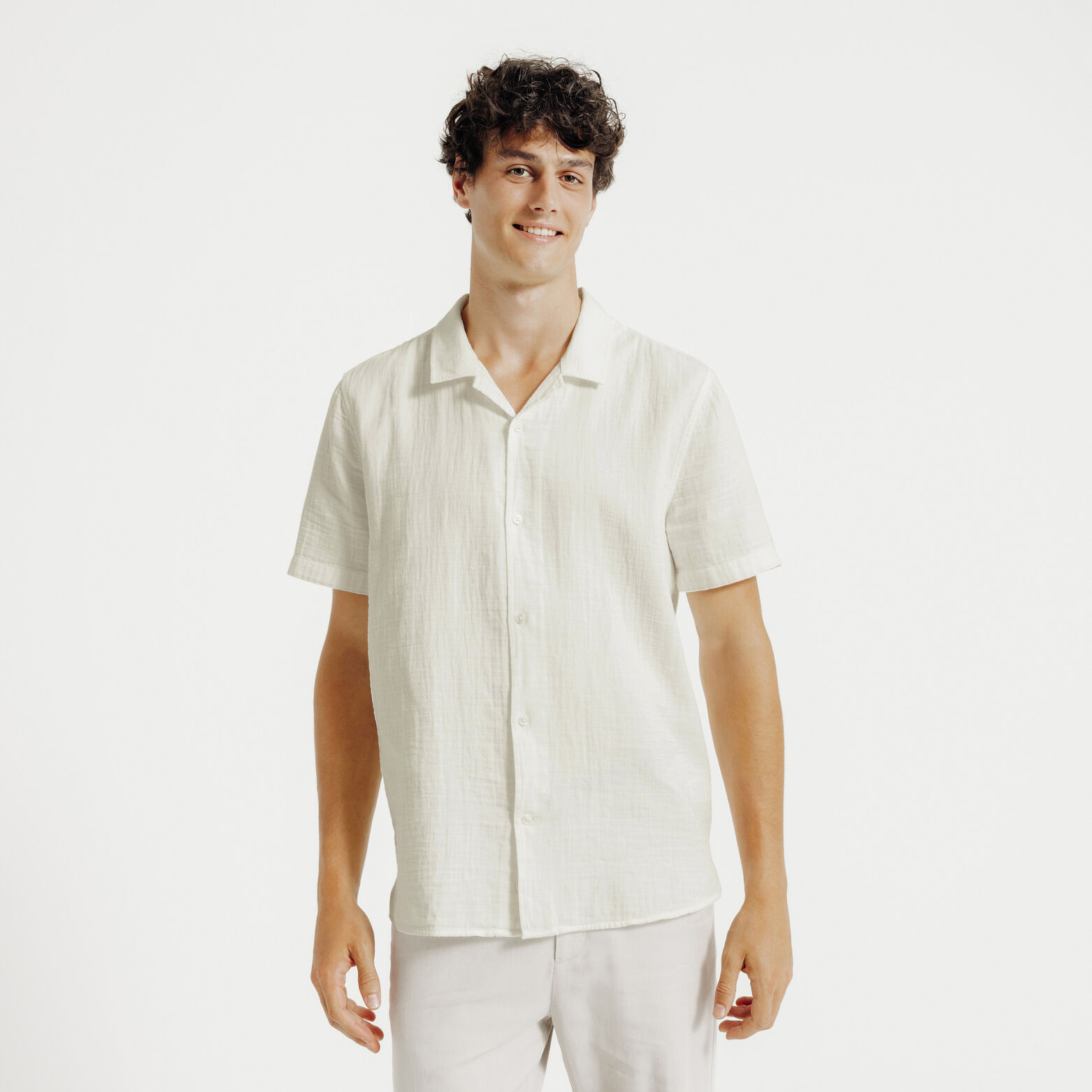 Regular effen hemdje in katoengaas