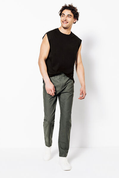 Effen mouwloos hemdje met ronde hals in katoen