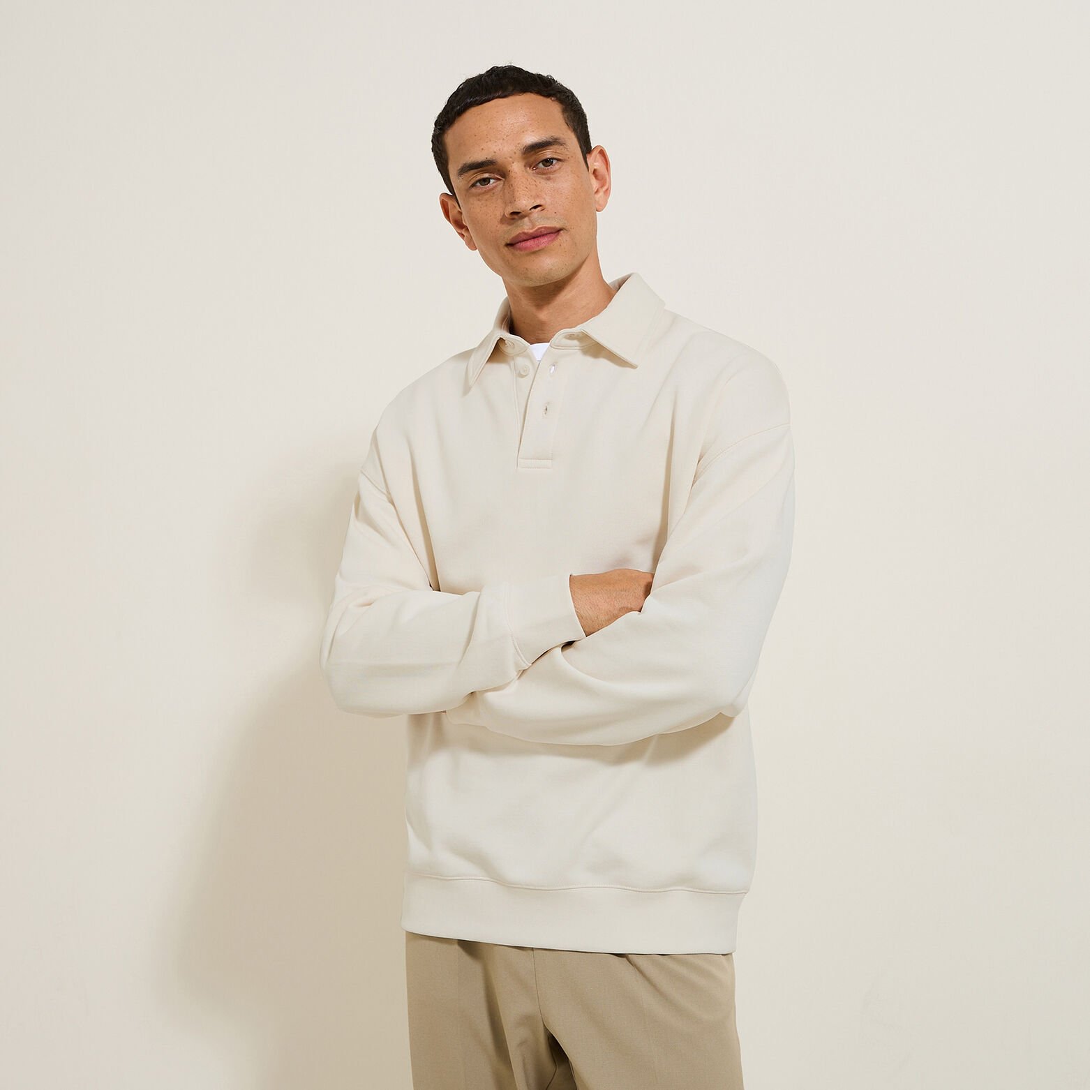 Sweat col polo relax uni