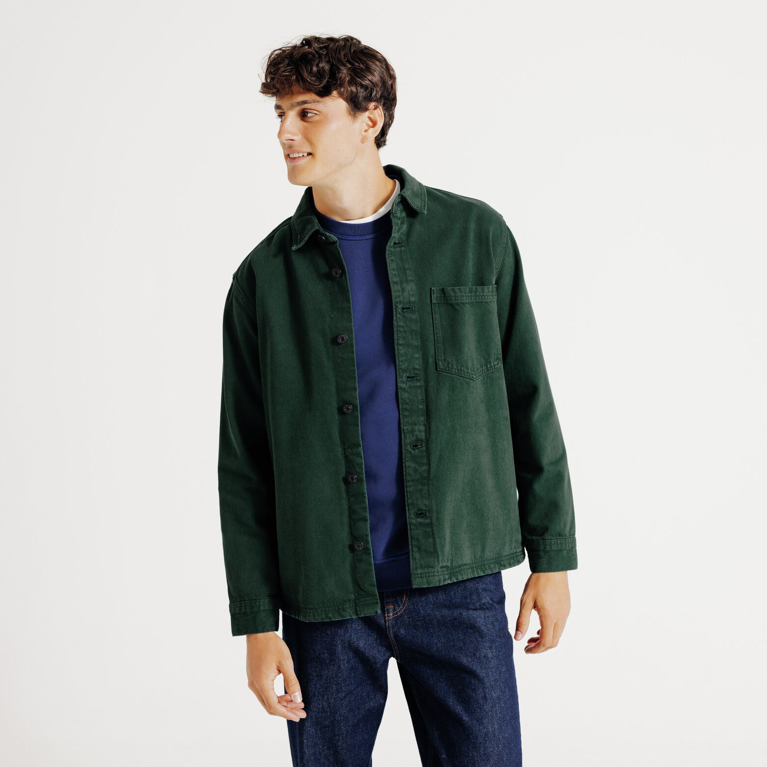 Surchemise en jean coton
