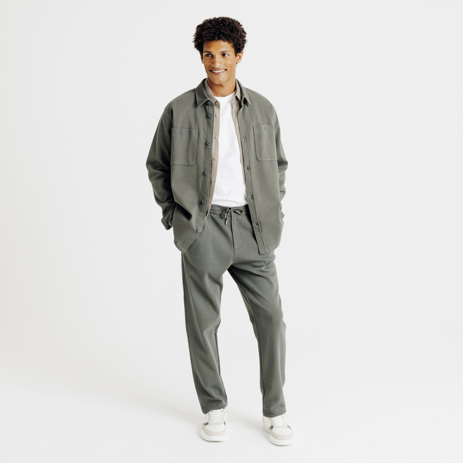 Chemise en maille coton slim