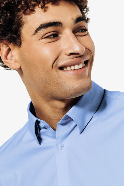 Chemise slim unie coton repassage facile