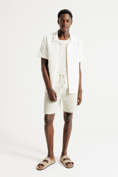 Bermuda taille &eacute;lastiqu&eacute;e uni