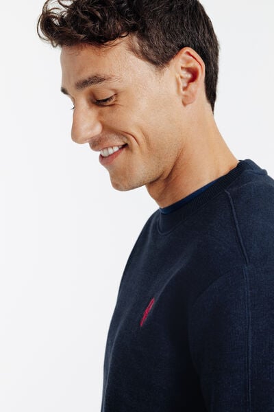 Sweat col rond chin&eacute; broderie poitrine