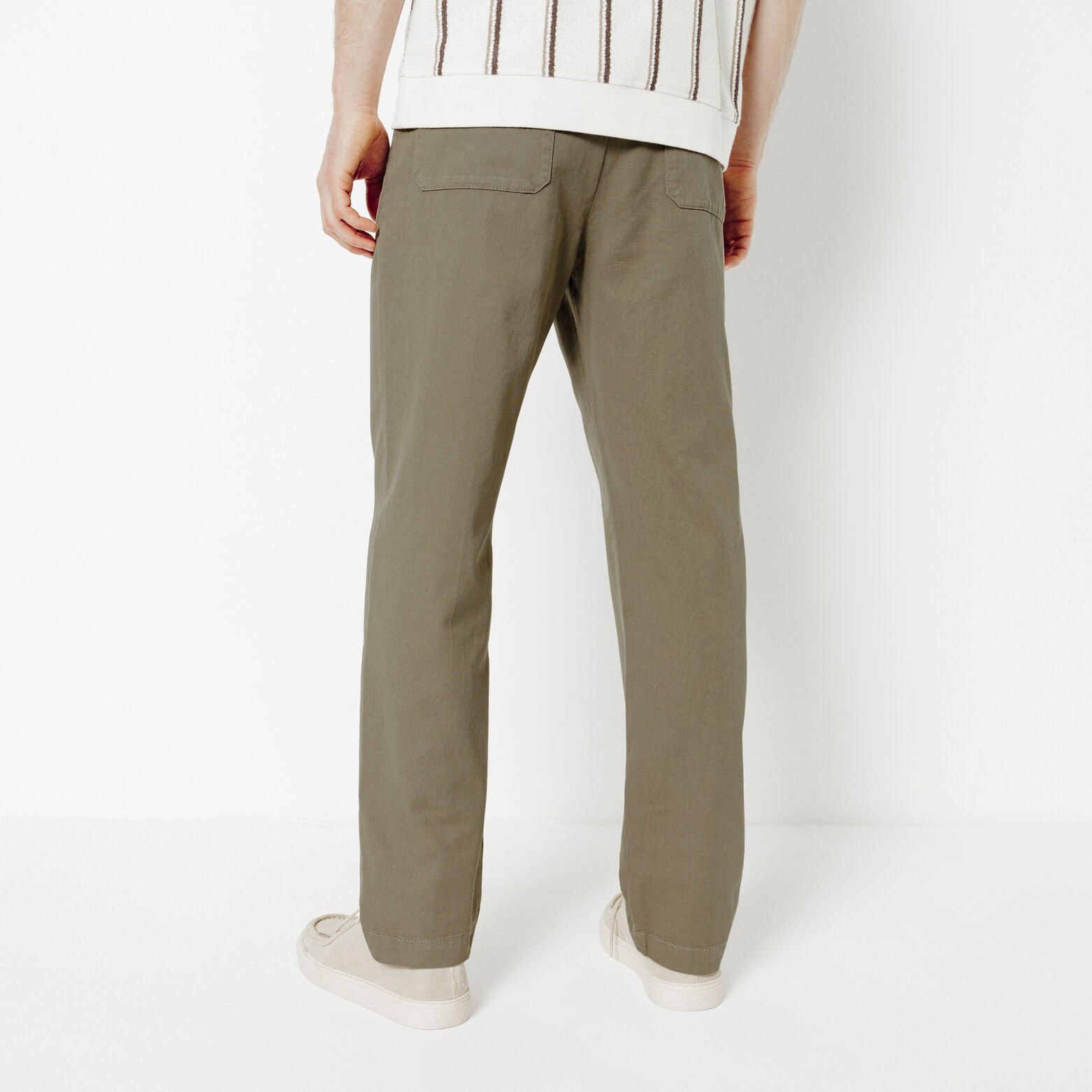 Pantalon chino loose coton lin