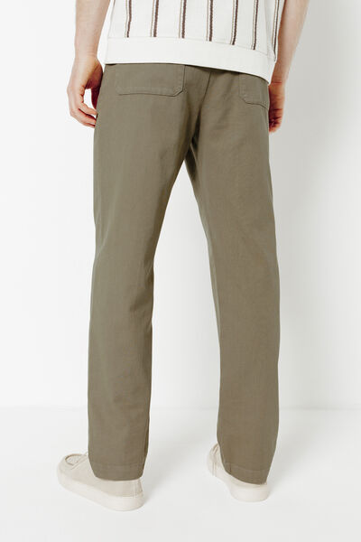 Pantalon chino loose coton lin