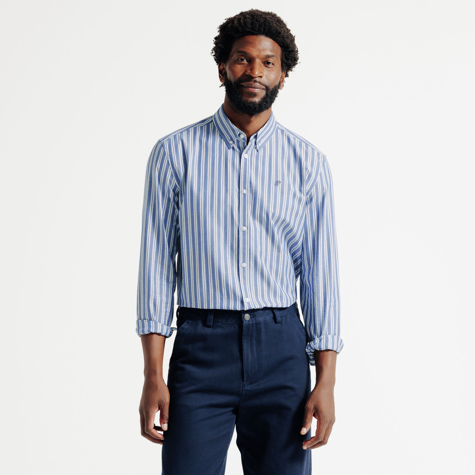 Gekleurd streepjeshemd in katoen