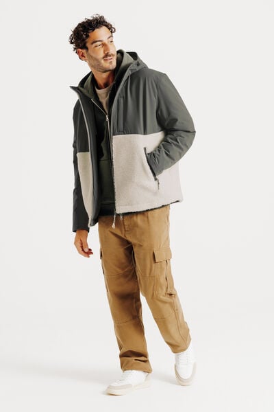 Blouson &agrave; capuche colorblock