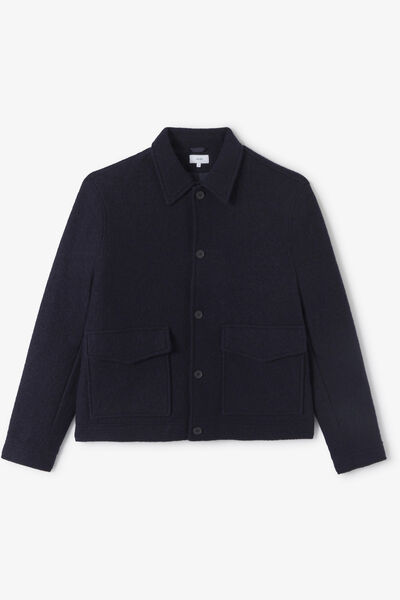 Blouson en laine col chemise