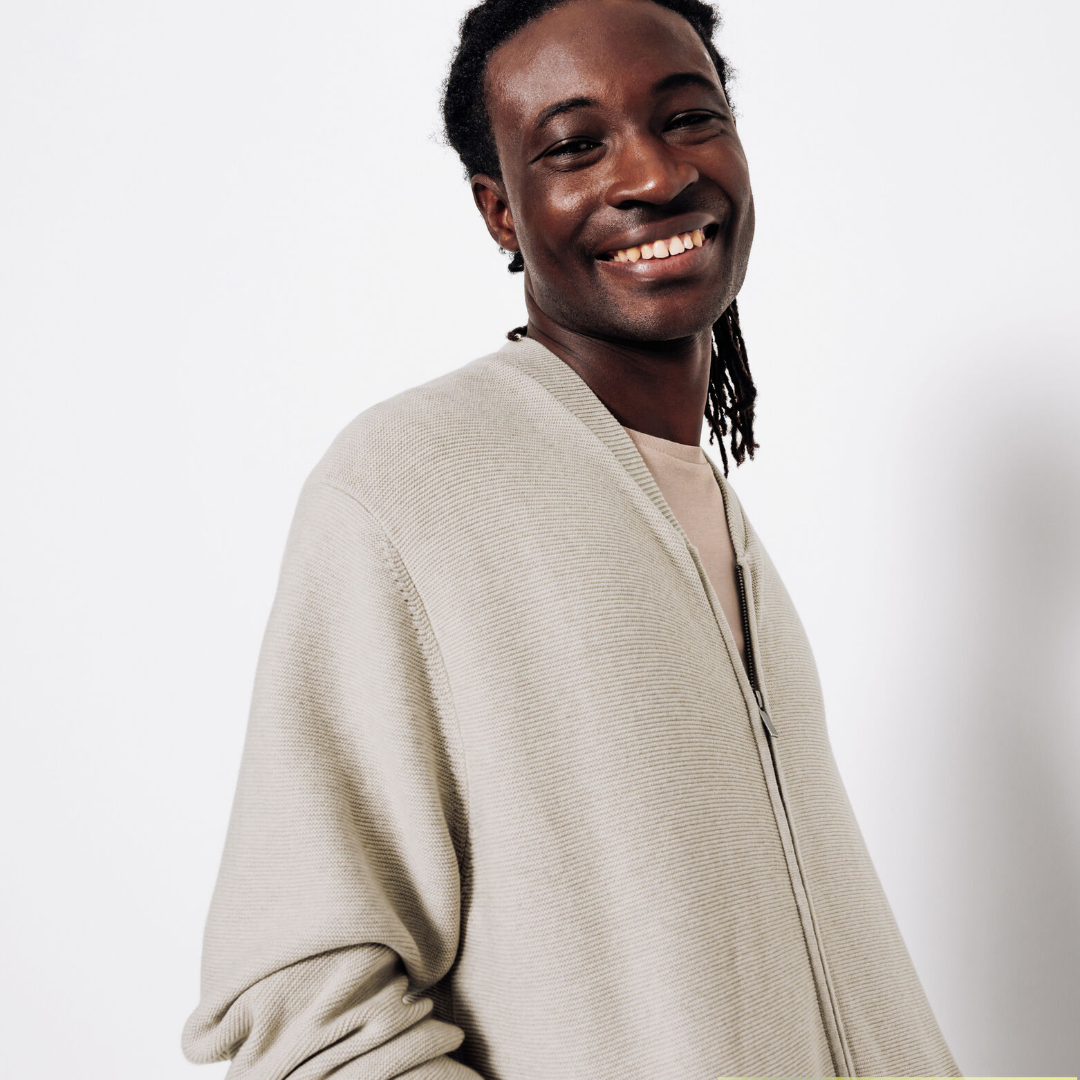 Gilet zipp&eacute; jeux de points col typ&eacute; sport