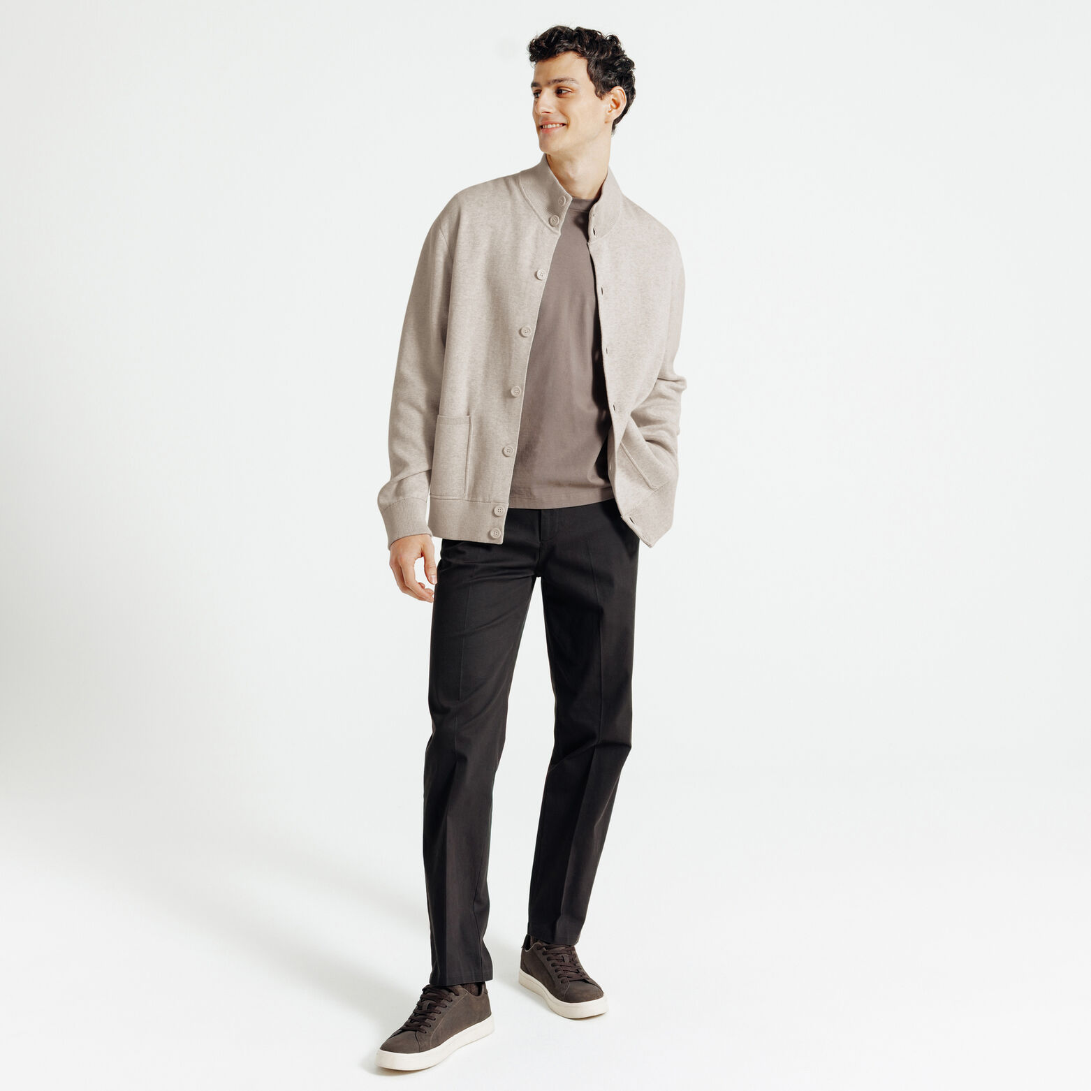 Gilet met knopen en opstaande kraag