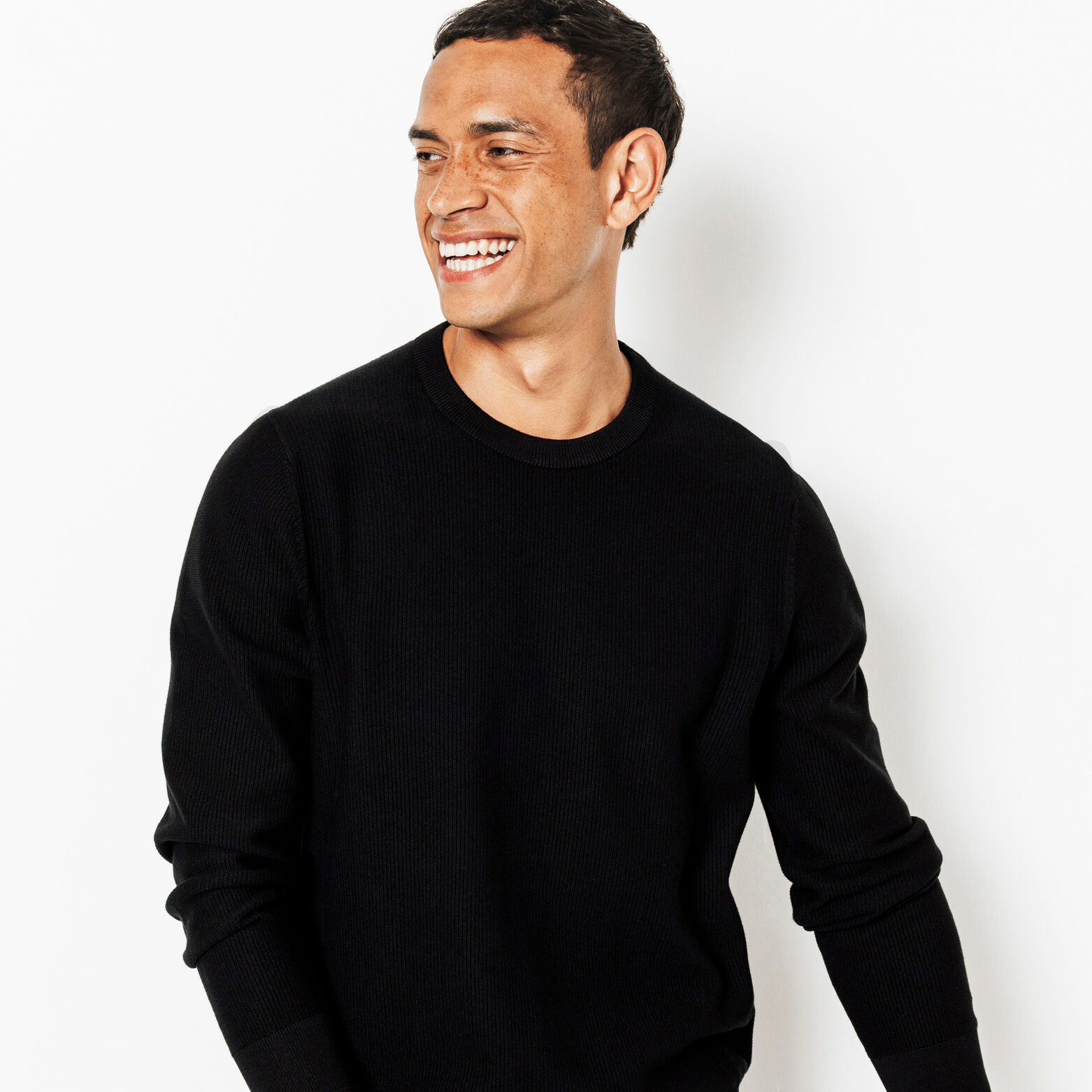 Trui ronde hals in fantasie stekenpatroon