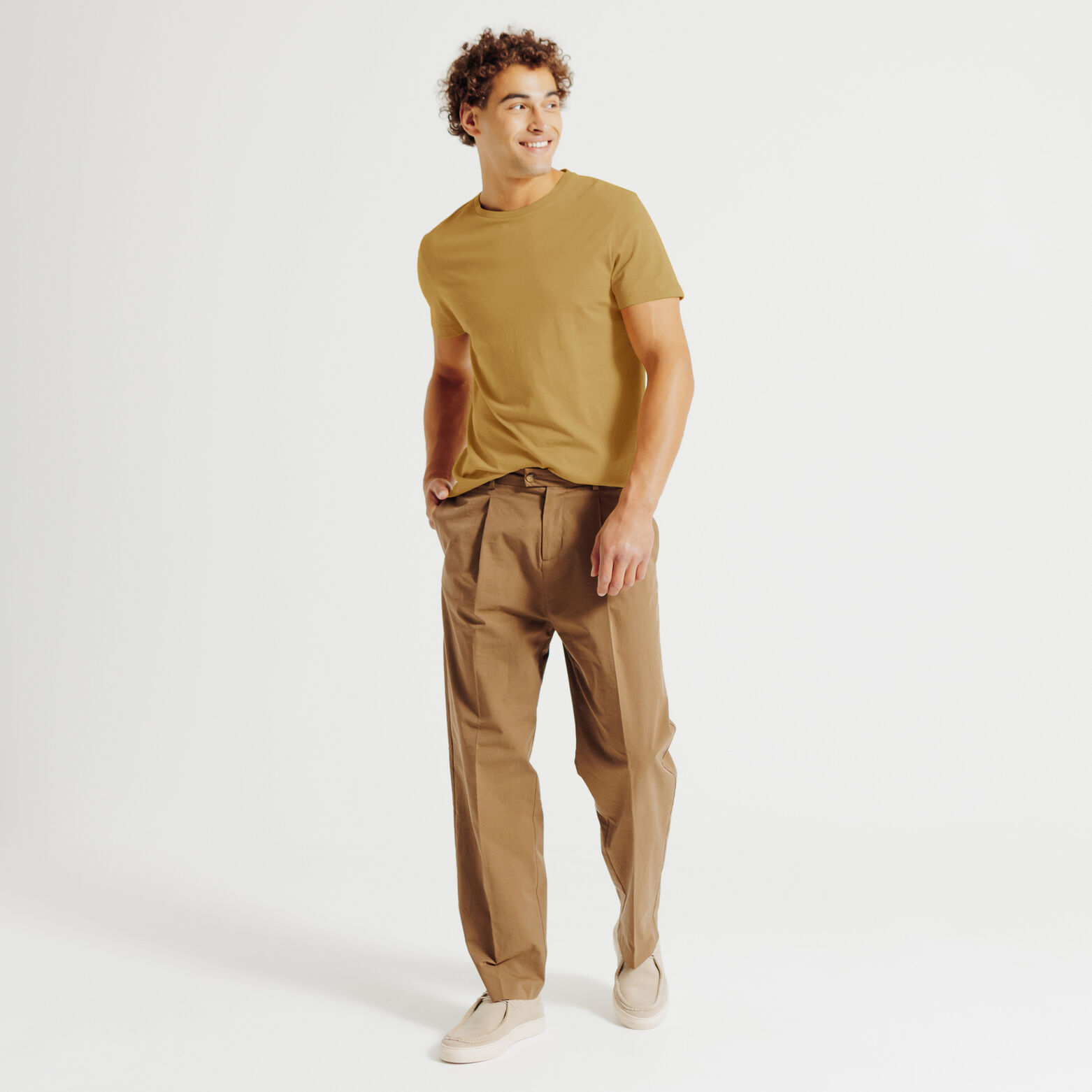 Tee shirt en coton col rond basique