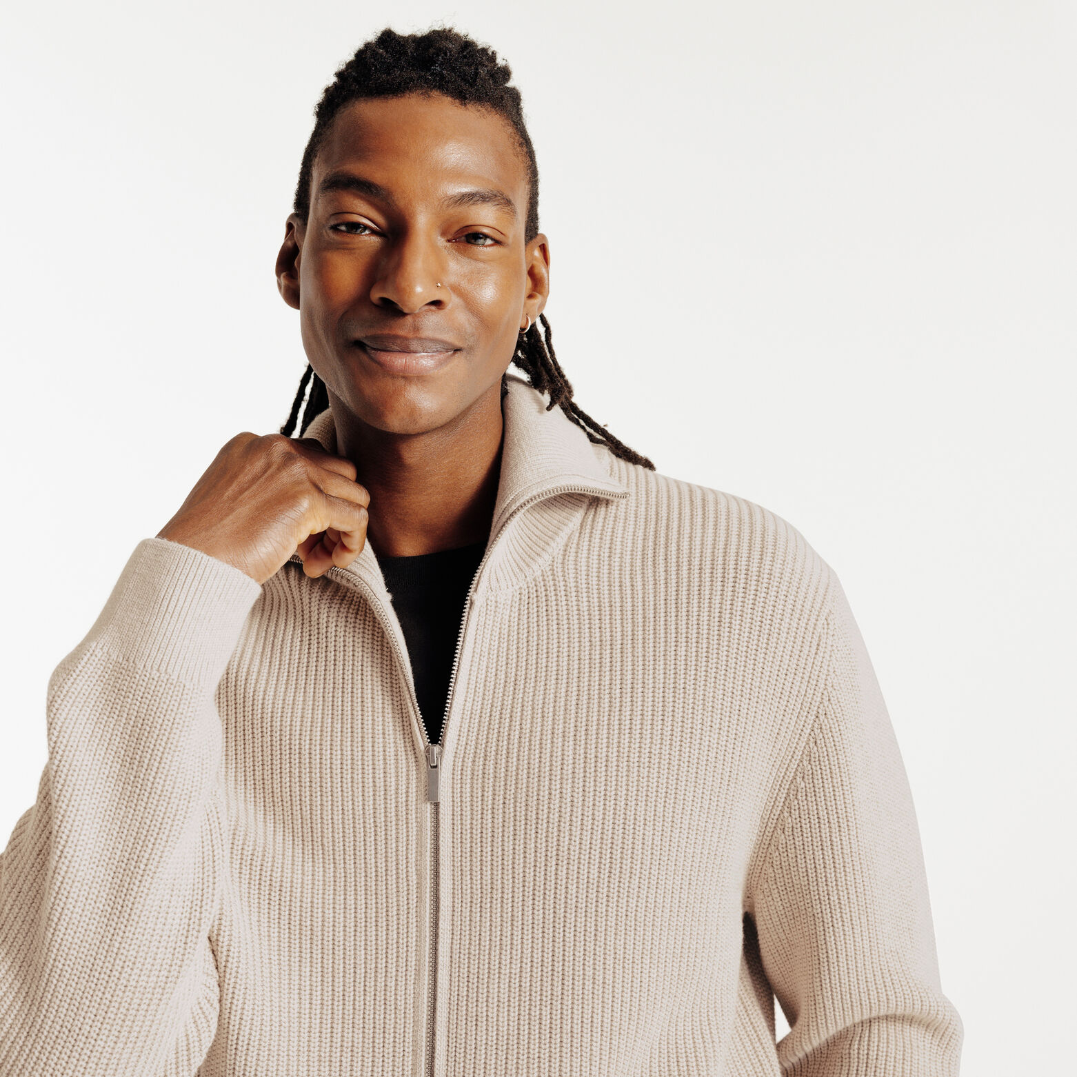 Gilet met rits en truckerskraag