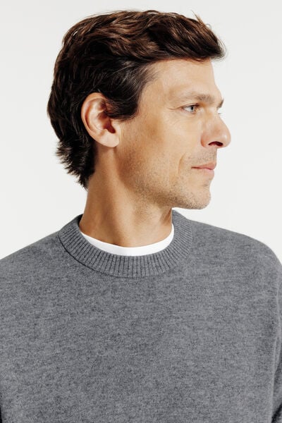 Pull col rond m&eacute;rinos cachemire