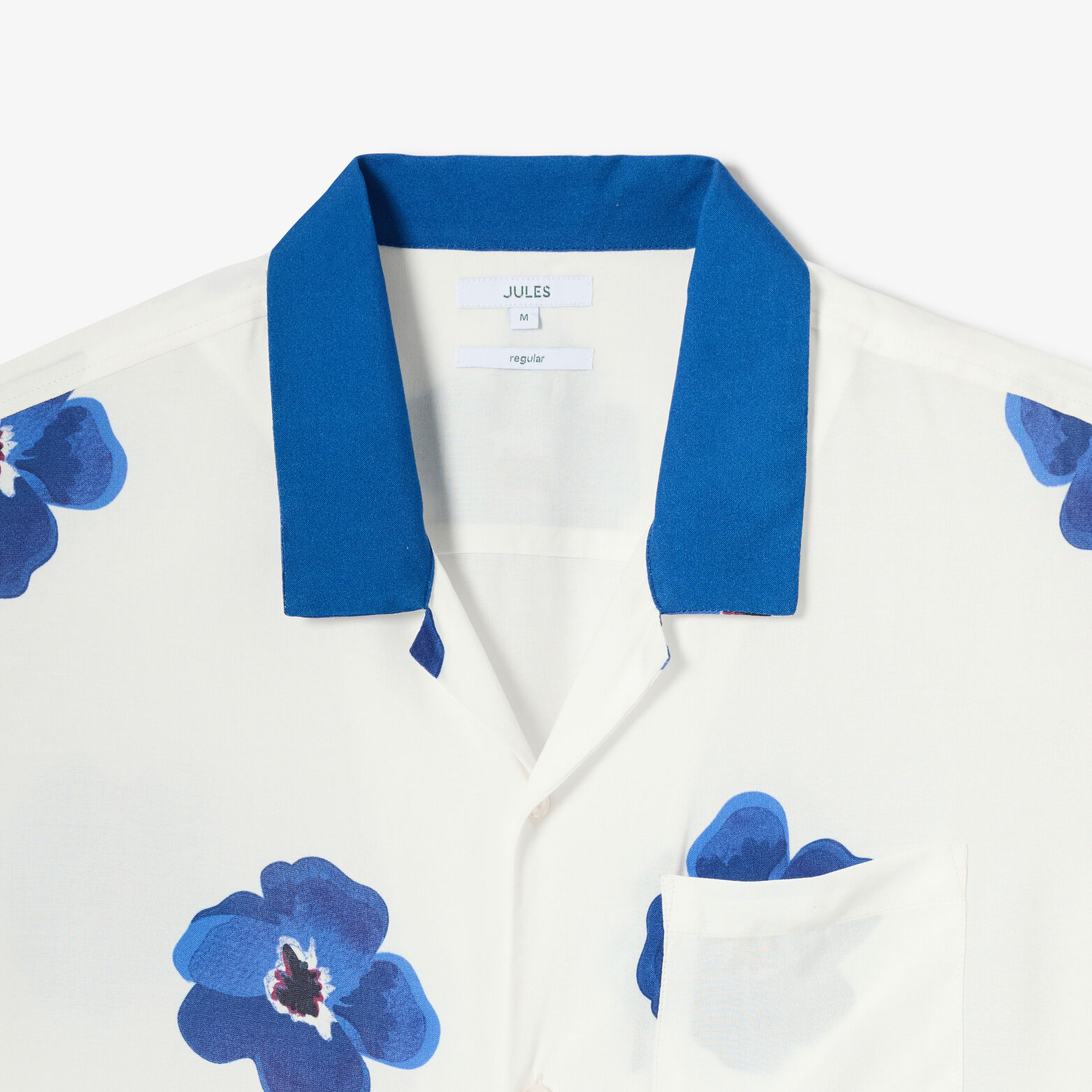 Chemisette en viscose col requin motif hawa&iuml;en