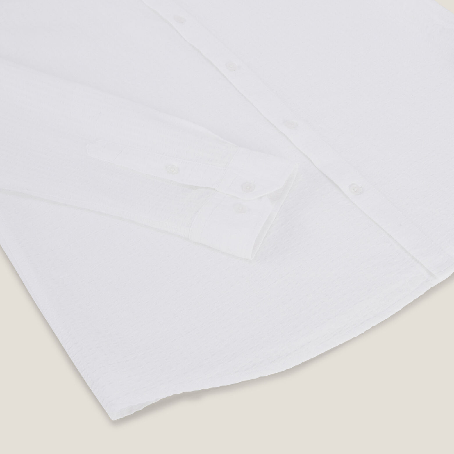 Chemise en coton seersucker ray&eacute;e