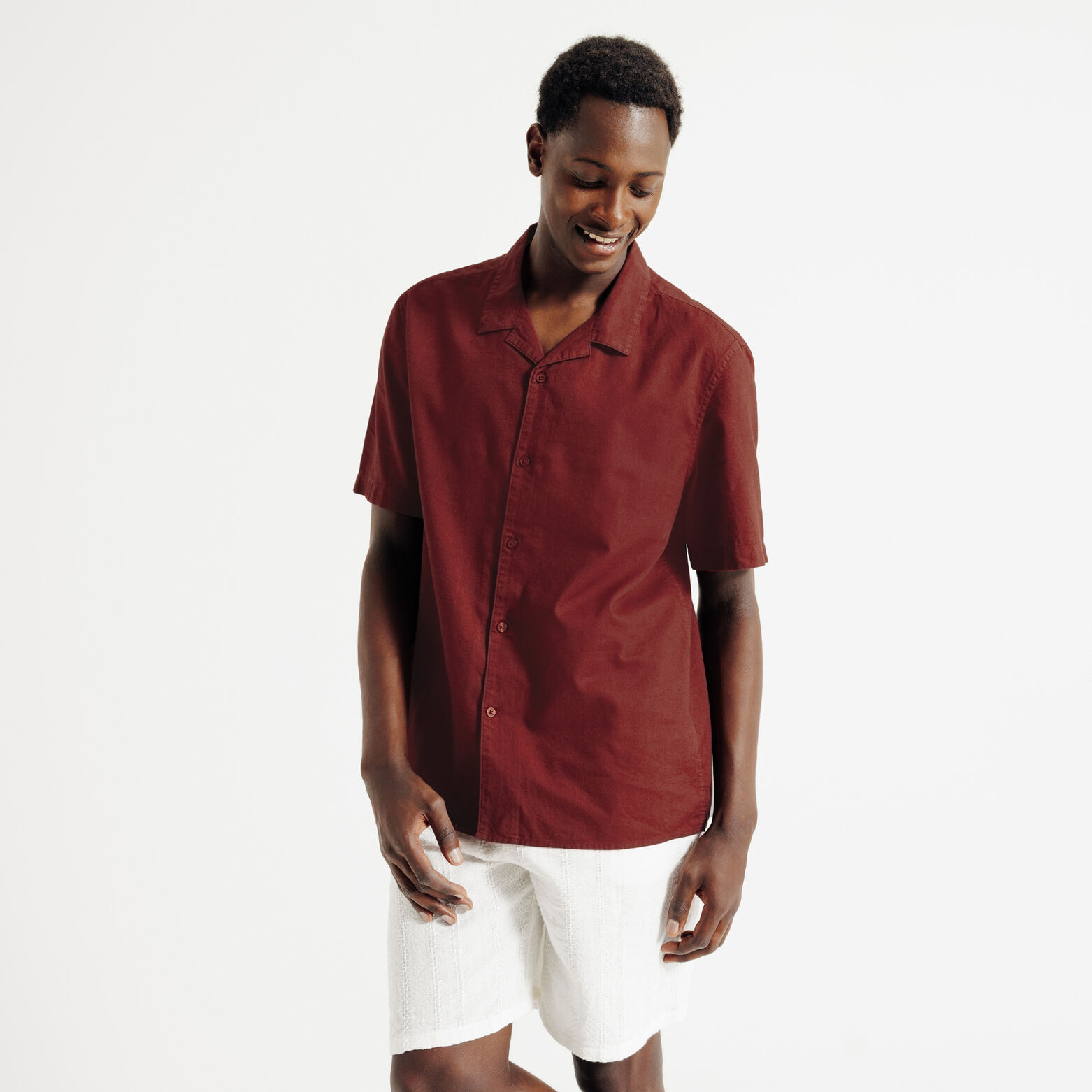 Chemisette en coton lin unie