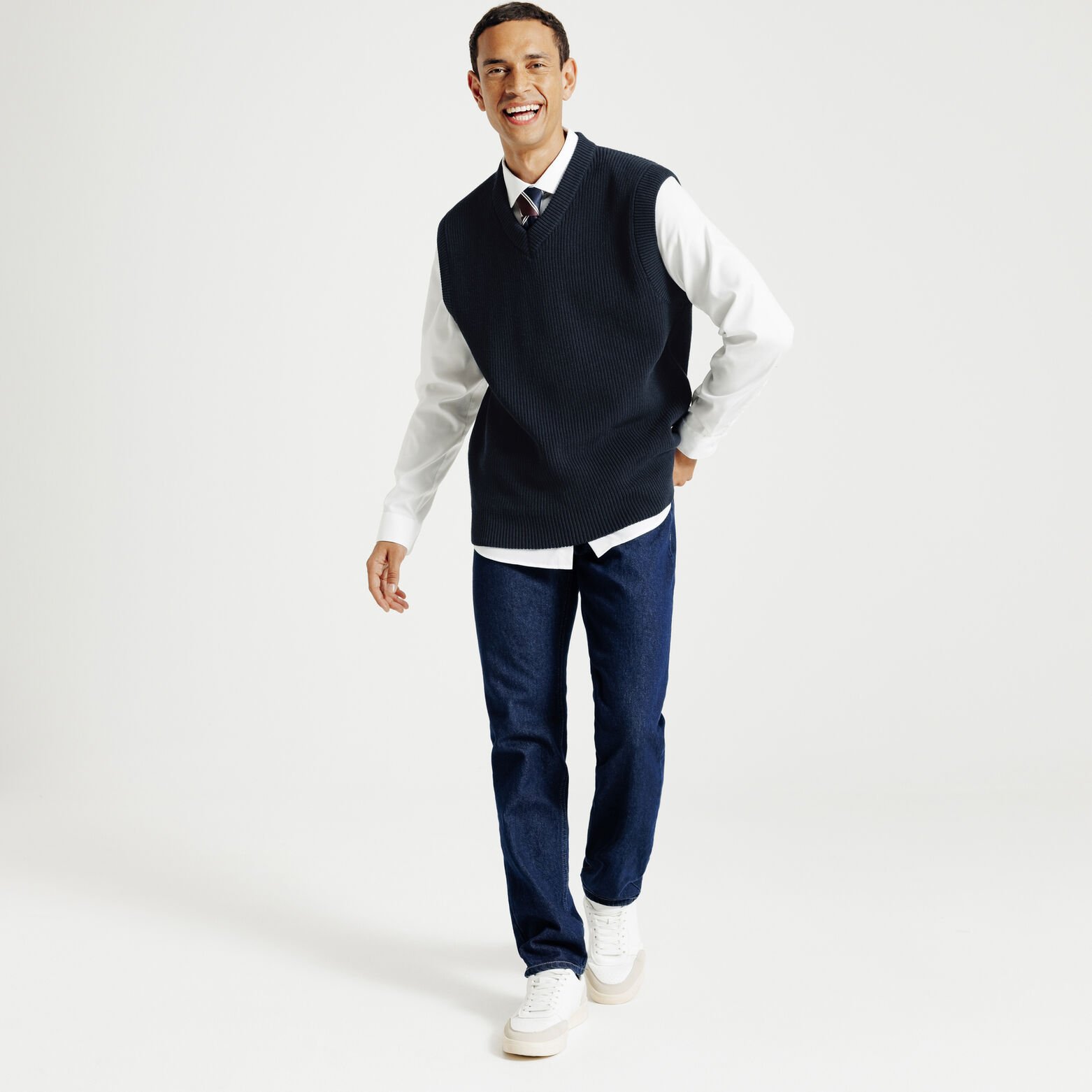 Trui met V-hals zonder mouwen