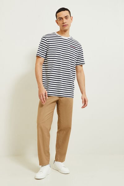 Tee shirt col rond marini&egrave;re brod&eacute;