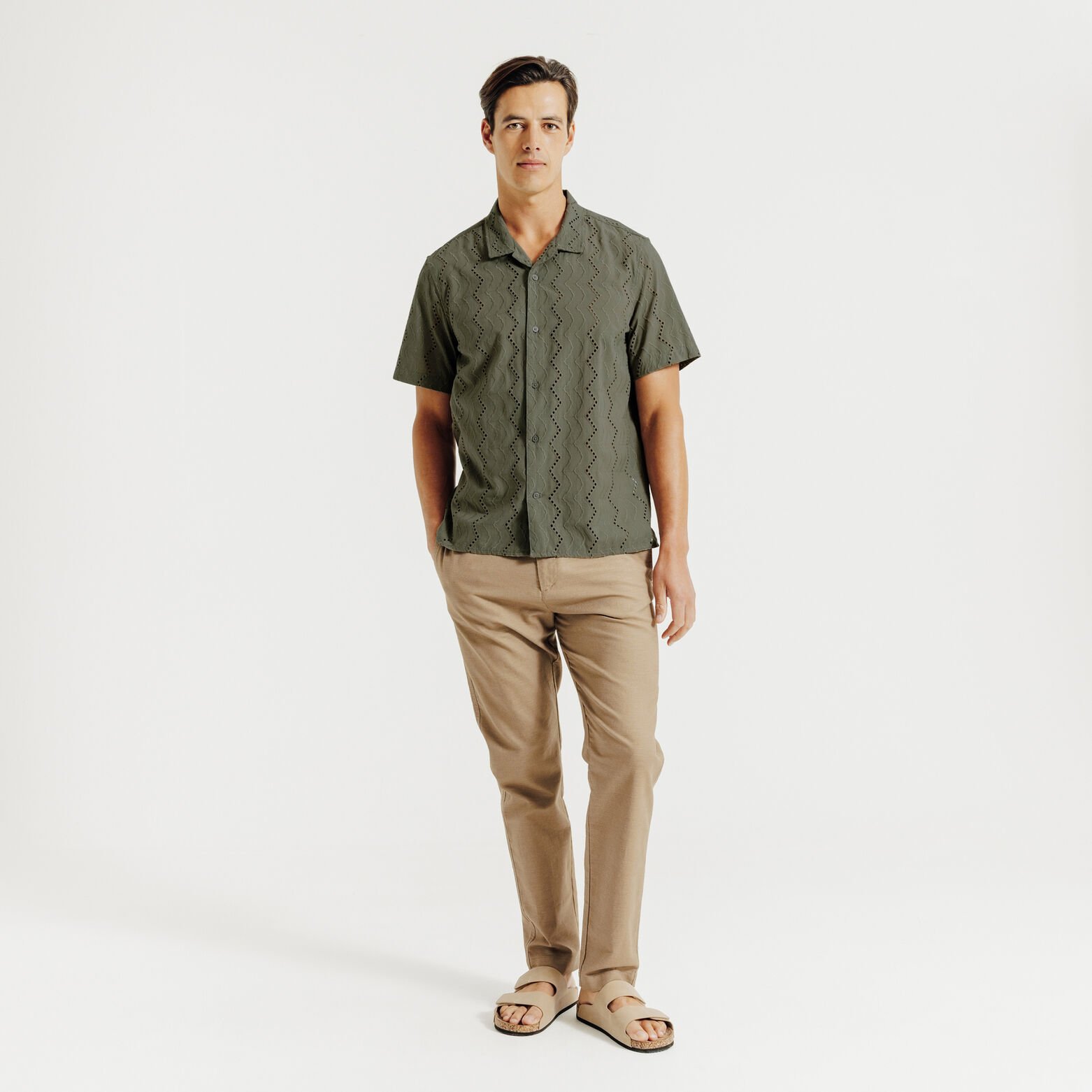 Chemisette en coton brod&eacute;e