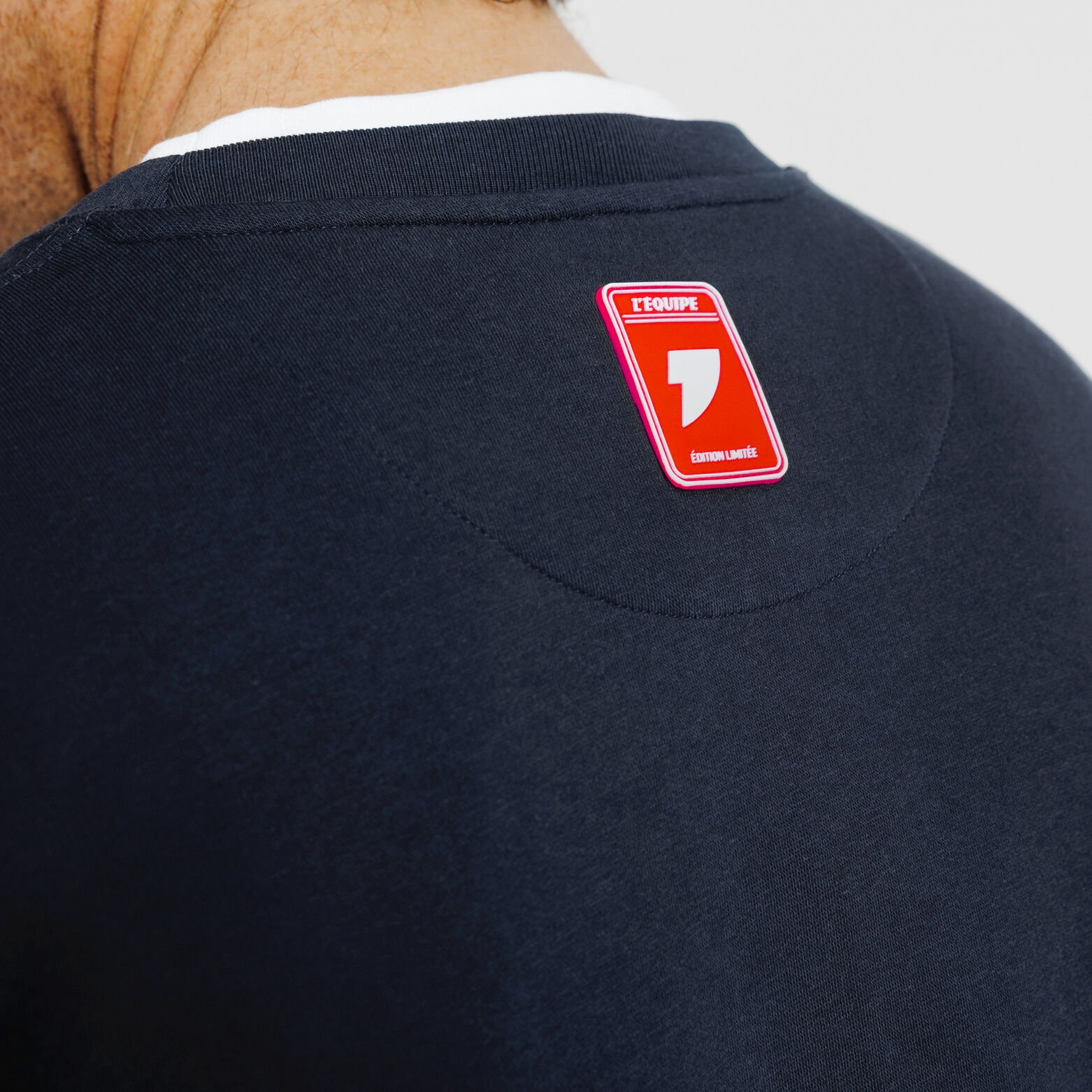 Sweat col rond d&eacute;tail bouclette licence L'&Eacute;quipe